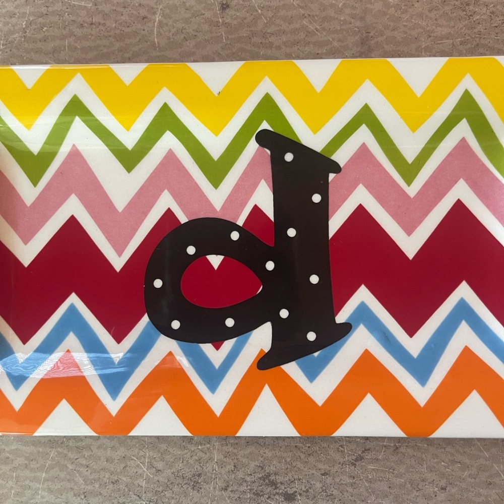 Coton Colors Bargello Mix Chevron Rectangular Tray - Picture 5 of 7